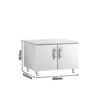 Paslanmaz Çelik Alt Stand - 800mm - 2 Kapılı