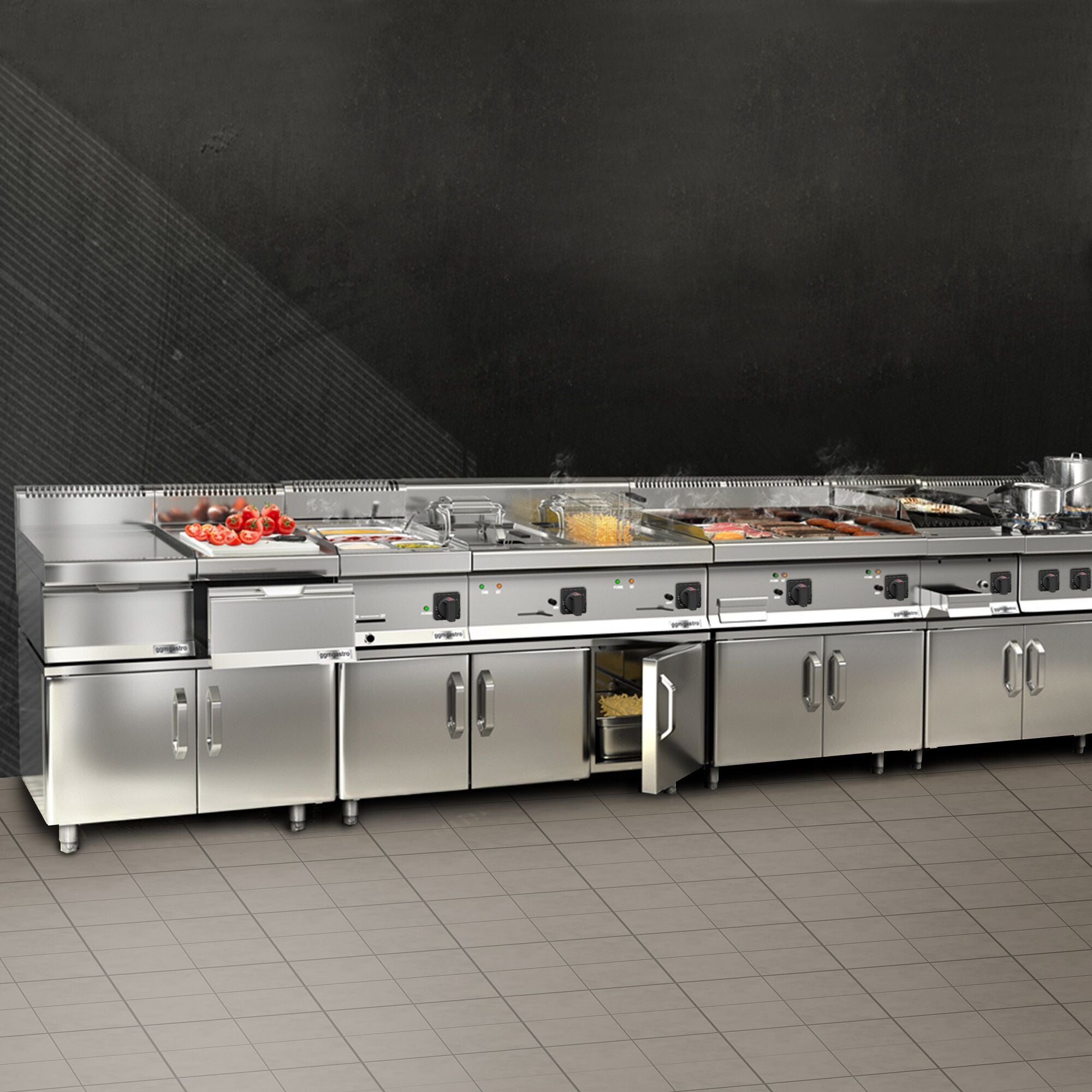 Gazlı Lav Taşı Izgara - 10,6 kW- Devrilir Izgara - 2 Kapılı Alt Stand Dahil