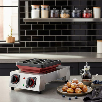 Tekli Poffertjes Waffle Makinesi - Elektrikli - Zamanlayıcılı