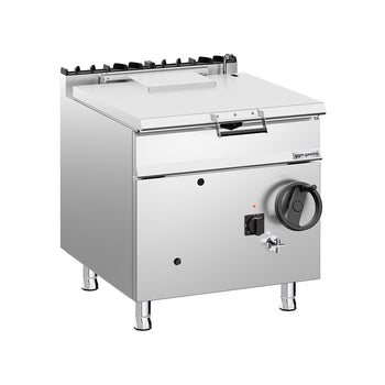 900 Seri Devrilir Tava - Gazlı - 80L - 20,5kW - Manuel Kaldırma (El Çarklı) - Su Doldurma Musluklu