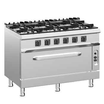 Fırınlı Kuzine - 49kW - 6 Gözlü - Fırınlı - Gazlı Fırın - Statik - 10kW