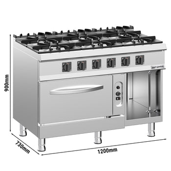 Fırınlı Kuzine - 45kW - 6 Gözlü - Fırınlı - Gazlı Fırın Statik - 6kW