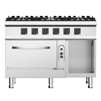 Fırınlı Kuzine - 45kW - 6 Gözlü - Fırınlı - Gazlı Fırın Statik - 6kW