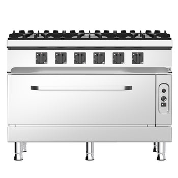 Fırınlı Kuzine - 49kW - 6 Gözlü - Fırınlı - Gazlı Fırın - Statik - 10kW