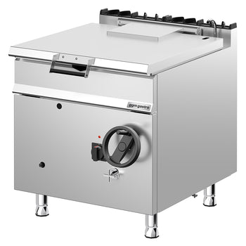 900 Seri Devrilir Tava - Gazlı - 80L - 20,5kW - Manuel Kaldırma (El Çarklı) - Su Doldurma Musluklu