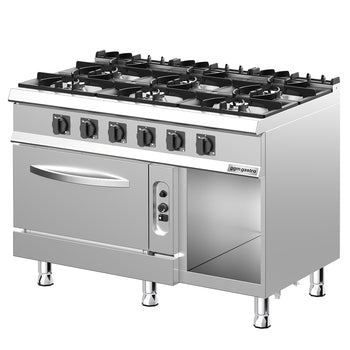 Fırınlı Kuzine - 45kW - 6 Gözlü - Fırınlı - Gazlı Fırın Statik - 6kW