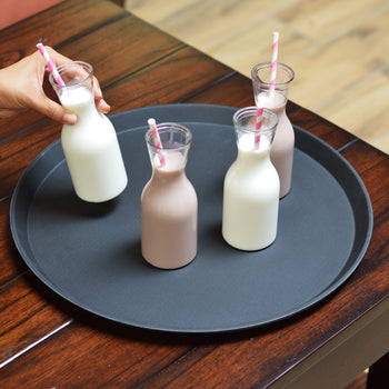 Fiberglas Tepsi - Yuvarlak - ø 405mm - Yüksek Profil - Siyah - CAMTREAD® | CAMBRO - (12 adet)