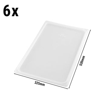 Polipropilen GN Kapak 1/1 - Hava Geçirmez - Yarı Saydam | CAMBRO - (6 adet)