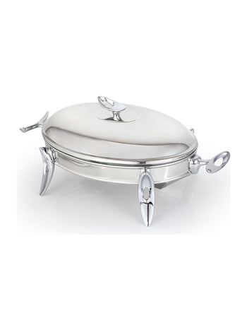 Mum Isıtıcılı Oval Servis Seti 3 Lt. - Silver - Güren