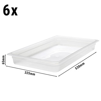 Polipropilen GN Küvet 1/1 - Yarı Saydam - Yükseklik: 65 mm | CAMBRO - (6 Adet)