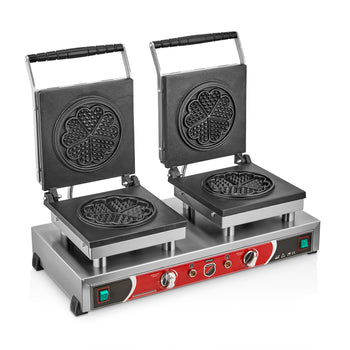 Çiftli Çiçek Model Waffle Makinesi - Elektrikli - SilverInox