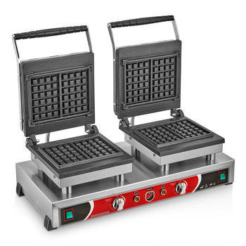 Çiftli Kare Model Waffle Makinesi - Elektrikli - SilverInox