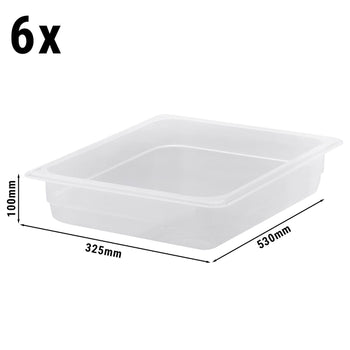 Polipropilen GN Küvet 1/2 - Yarı Saydam - Yükseklik: 65 mm | CAMBRO - (6 adet)