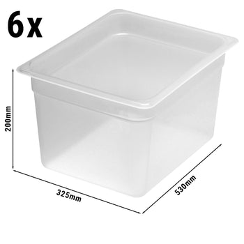 Polipropilen GN Küvet 1/2 - Yarı Saydam - Yükseklik: 200 mm | CAMBRO - (6 adet)