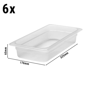 Polipropilen GN Küvet 1/3 - Yarı Saydam - Yükseklik: 65 mm | CAMBRO - (6 adet)