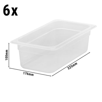 Polipropilen GN Küvet 1/3 - Yarı Saydam - Yükseklik: 100 mm | CAMBRO - (6 adet)