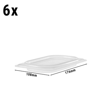 Polipropilen GN Kapak 1/6 - Hava Geçirmez - Yarı Saydam | CAMBRO - (6 adet)