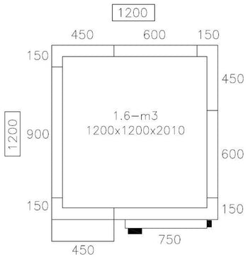 Derin Dondurucu Oda - 1200x1200mm - 1,6m³ - Perde Dahil