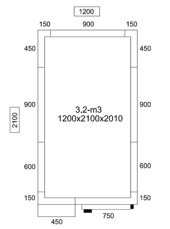 Derin Dondurucu Oda - 1200x2100mm - 3,2m³ - Perde dahil
