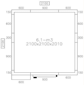Derin Dondurucu Oda -2100x2100mm - 6,1m³ - Perde dahil