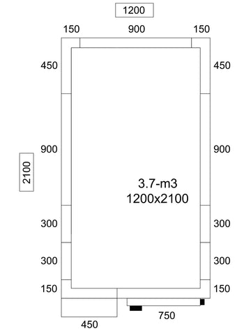 Paslanmaz Çelik Soğuk Oda - 1200x2100mm - 3,7m³