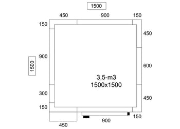 Paslanmaz Çelik Soğuk Oda - 1500x1500mm - 3,5m³