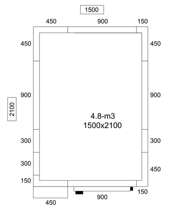 Paslanmaz Çelik Soğuk Oda - 1500x2100mm - 4,8m³
