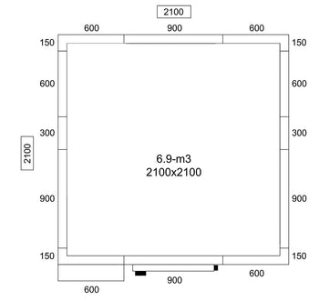 Paslanmaz Çelik Soğuk Oda - 2100x2100mm - 6,9m³
