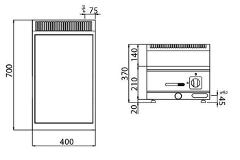 Elektrikli Benmari - 1,2 kW - 1x GN 1/1 veya 2x GN 1/2 - 1 Kapılı Alt Stand Dahil
