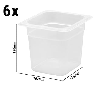 Polipropilen GN 1/6 Küvet - Yarı Saydam - Yükseklik: 150 mm | CAMBRO - (6 adet)