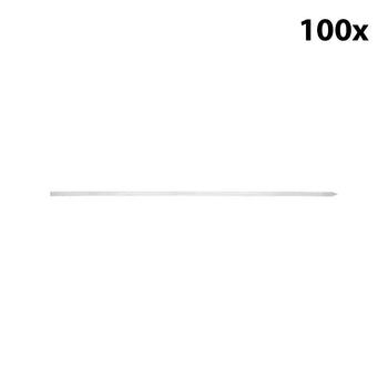 Krom Paslanmaz Yassı Kanat Şişi - (100 Adet) - 650 mm - Alba