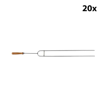 Ağaç Saplı Paslanmaz Kaburga Şişi - 700 mm - (20 Adet) - Alba