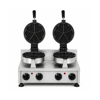 Çiftli Kalp Waffle Makinesi - Elektrikli - Zamanlayıcılı