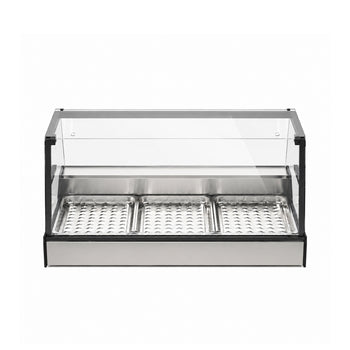 Set Üstü Sıcak Teşhir Ünitesi - 3 GN 1/1 - Yüksek Düz Camlı - 1010x880x620 mm