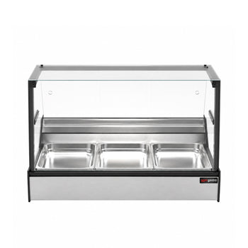 Set Üstü Sıcak Teşhir Ünitesi - 3 GN 1/1 - Düz Camlı - 1050x920 mm