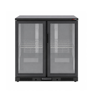 Bar Arkası Şişe Soğutucu - 2 Kapılı - Siyah - 900x520x900 mm