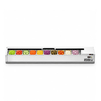 Soğutmalı Set Üstü Saladbar - Paslanmaz Kapaklı - 1/3 GN 10 Küvet Kapasiteli