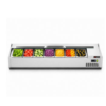 Soğutmalı Set Üstü Saladbar - Paslanmaz Kapaklı - 1/3 GN 7 Küvet Kapasiteli