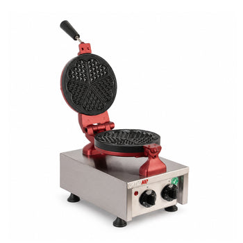 Tekli Çiçek Model Yuvarlak Waffle Makinesi - Elektrikli - Zamanlayıcılı