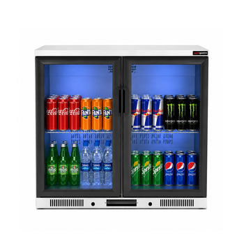 Bar Arkası Şişe Soğutucu - 2 Kapılı - Inox - 900x520x900