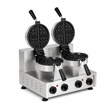 Çiftli Amerikan Döner Tip Waffle Makinesi - Elektrikli - Zamanlayıcılı