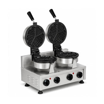 Çiftli Kalp Waffle Makinesi - Elektrikli - Zamanlayıcılı