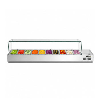 Soğutmalı Set Üstü Saladbar - Cam Kapaklı - 1/3 GN 10 Küvet Kapasiteli