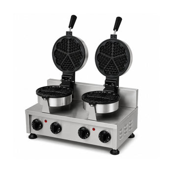 Çiftli Kalp Waffle Makinesi - Elektrikli - Zamanlayıcılı