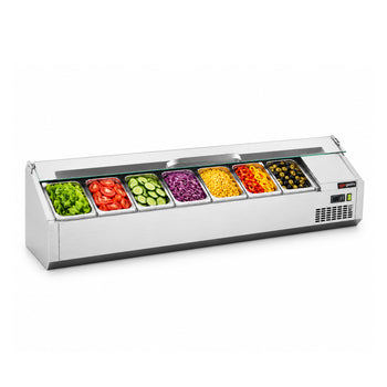 Soğutmalı Set Üstü Saladbar - Paslanmaz Kapaklı - 1/3 GN 7 Küvet Kapasiteli