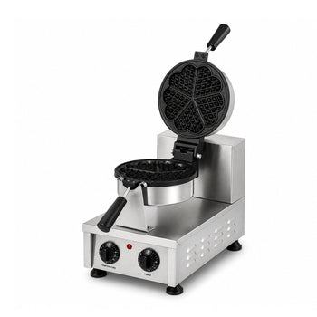 Tekli Kalp Döner Tip Waffle Makinesi - Elektrikli - Zamanlayıcılı