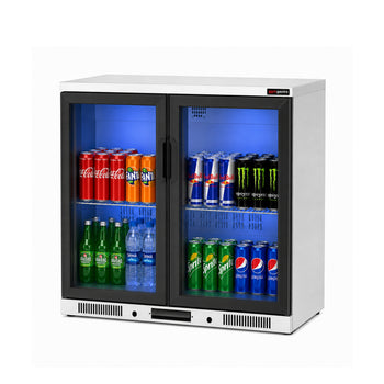 Bar Arkası Şişe Soğutucu - 2 Kapılı - Inox - 900x520x900