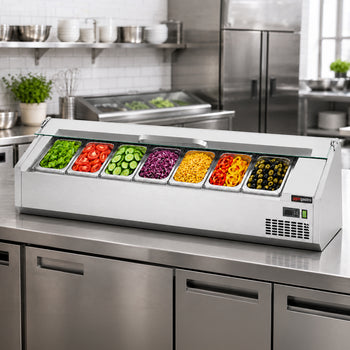 Soğutmalı Set Üstü Saladbar - Paslanmaz Kapaklı - 1/3 GN 7 Küvet Kapasiteli