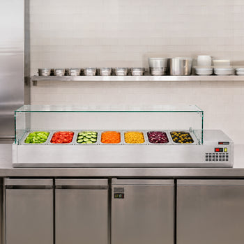 Soğutmalı Set Üstü Saladbar - Camlı - 1/3 GN 7 Küvet Kapasiteli