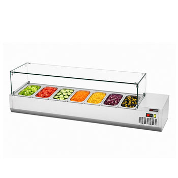 Soğutmalı Set Üstü Saladbar - Camlı - 1/3 GN 7 Küvet Kapasiteli